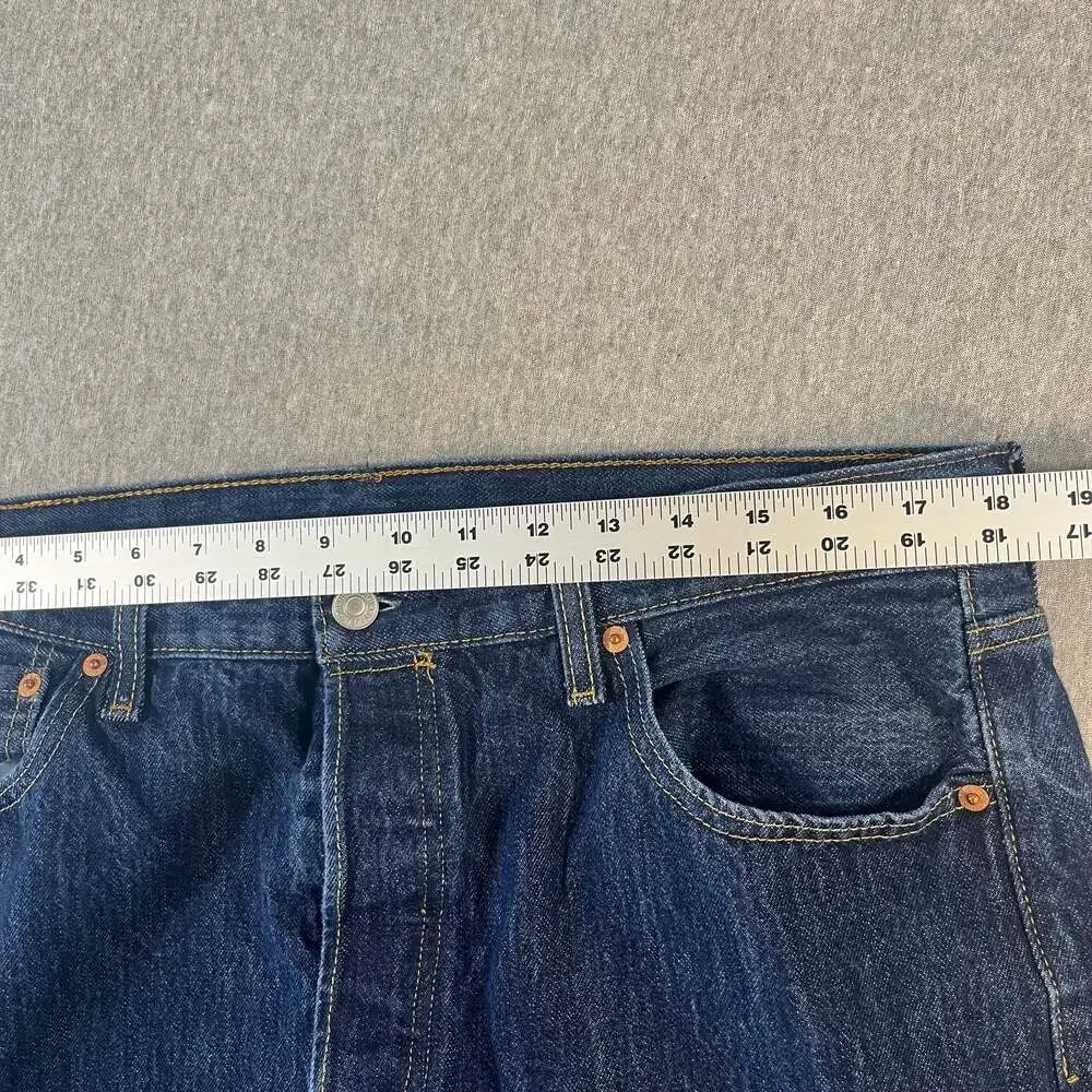 Levi's 501 Original Fit Straight Leg Dark Wash Denim Jeans Button Fly 36x30(29)